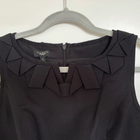 Talbots Sleeveless Silk Blend Shift Dress Black Petite 4 - Picture 7 of 10